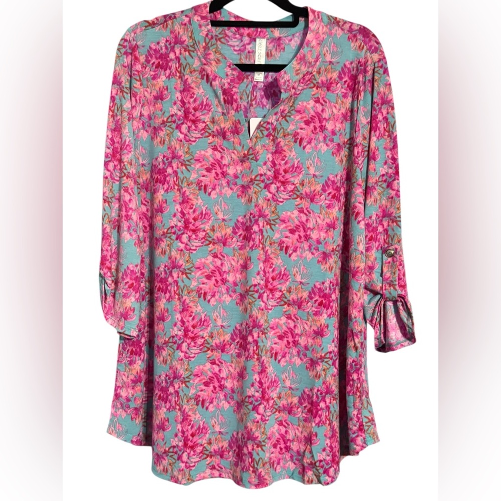Dear Scarlett Mint & Pink Quarter Sleeve Lizzy NWT Sizes XL-3X